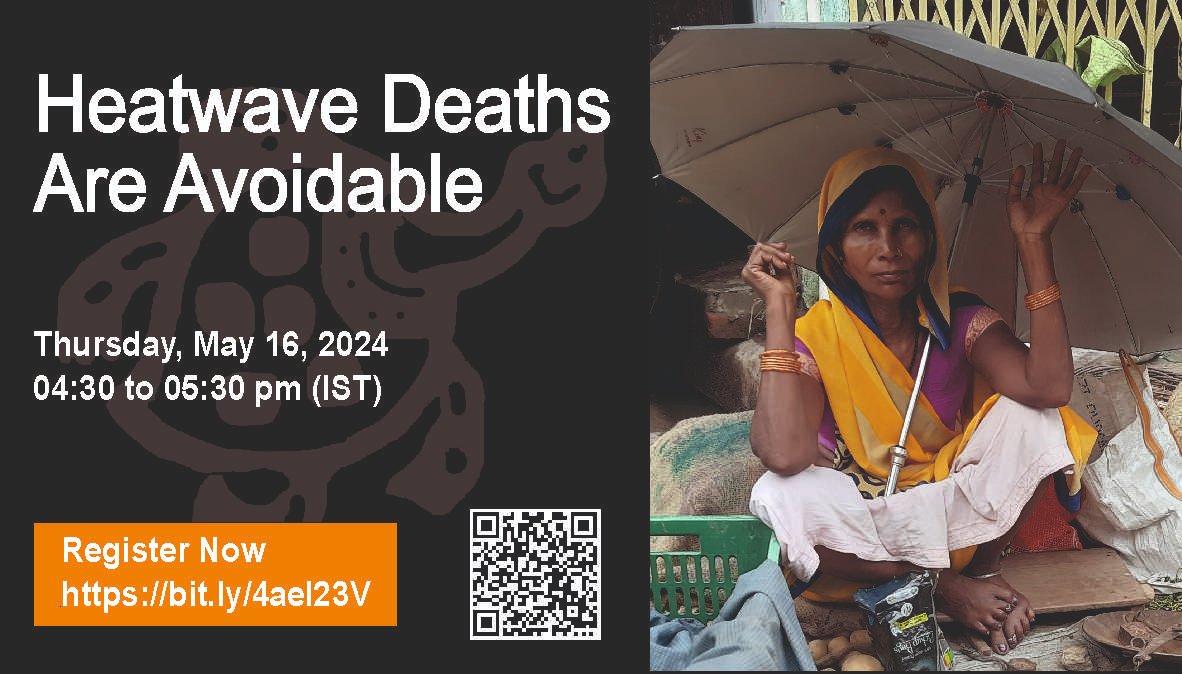 Virtual Roundtable: Heatwave Deaths Are Avoidable 🗓️Thursday, May 16, 2024 ⏰04:30 to 05:30 pm IST 💻zoom.us/meeting/regist… Flyer: aidmi.org/vertual-roundt… #heatwave #extremeheat #beattheheat #myhealthmyright #summer #heatextreme @IMDWeather @mahilahsg @VCKalahandiuni1