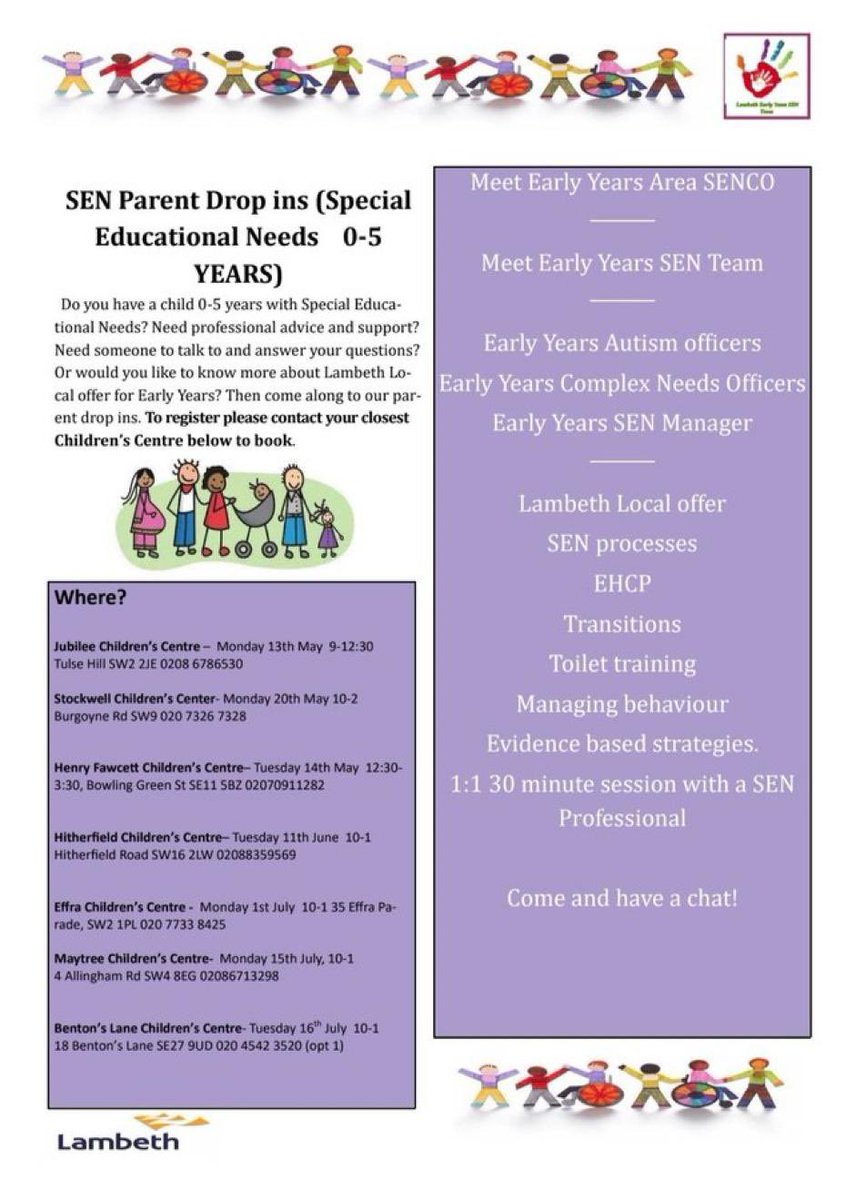 📢 BOOK your slot for 1:1 SEN drop-in sessions on May 14th, 12:30-3:30 pm at Henry Fawcett Children’s Centre. Need support for your child's Special Educational Needs? Call Claire at 07904 152 085 to book your slot. #SEN #Support #ChildrensCentre #Parenting #Education 🇬🇧
