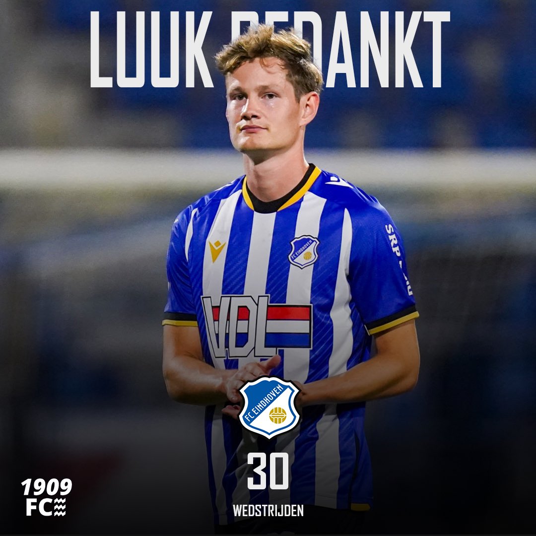𝗕𝗲𝗱𝗮𝗻𝗸𝘁, 𝗟𝘂𝘂𝗸! 💙🤍🙌 Luuk Wouters werd dit seizoen gehuurd van RKC Waalwijk. Luuk stond in 30 wedstrijden zijn mannetje in de verdediging en liet een positieve indruk achter! Bedankt Luuk en veel succes in Waalwijk! 👊 #FCEindhoven
