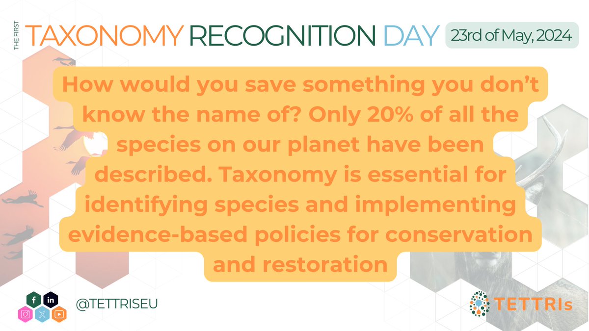 Taxonomy Recognition Day is just 10 days away! To know more, browse tettris.eu/trd/ #TETTRIsEU #NameItToSaveIt #taxonomy #biofiversity