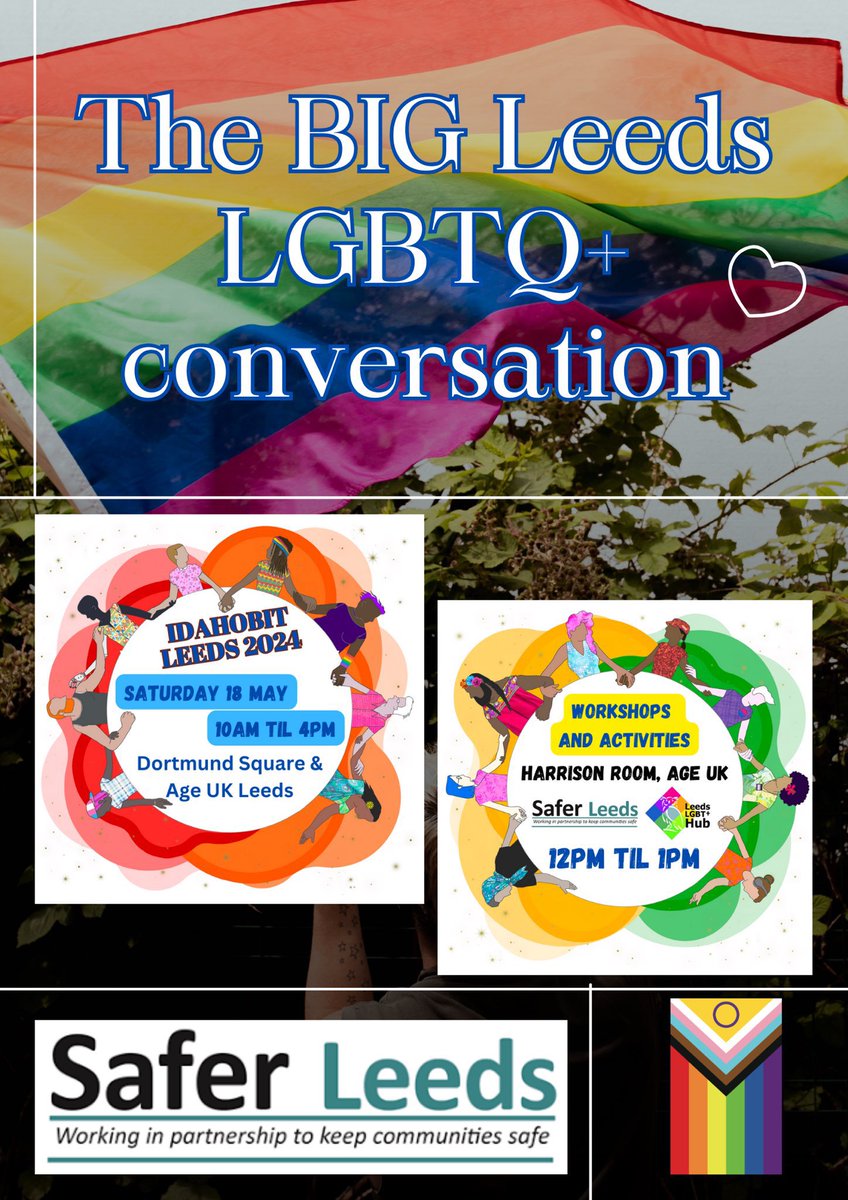 Join our friends the Angels of Freedom this Saturday #IDAHoBiT24Leeds #UnityInCommUnity The #CommUnitySafety survey findings will be shared to explore how #Leeds can improve the experience of LGBTQ+ people who live, work & visit the city #BeSafeFeelSafe Be an #ActiveBystander