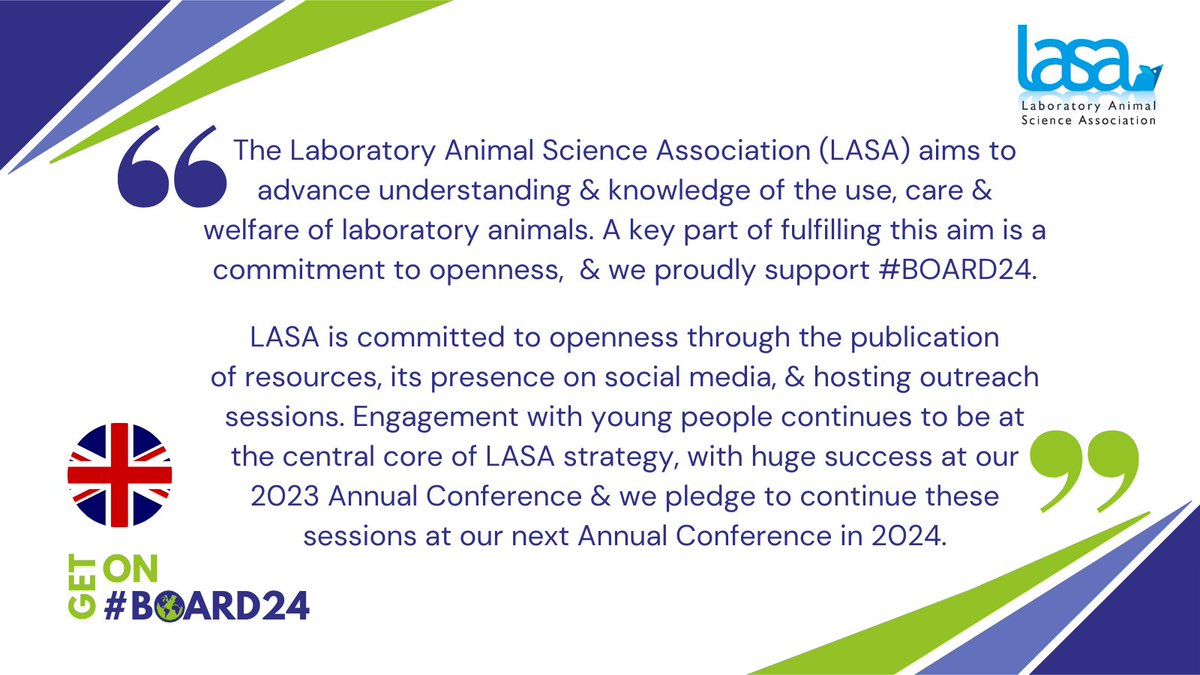 Did you take part in @The_EARA's #BOARD24 event on 3rd of May?

As part of LASA's commitment to openness and in support of #BOARD24 we pledged to continue hosting engagement activities, including at our annual conference this year.
#AnimalScience #PublicEngagement #Openness