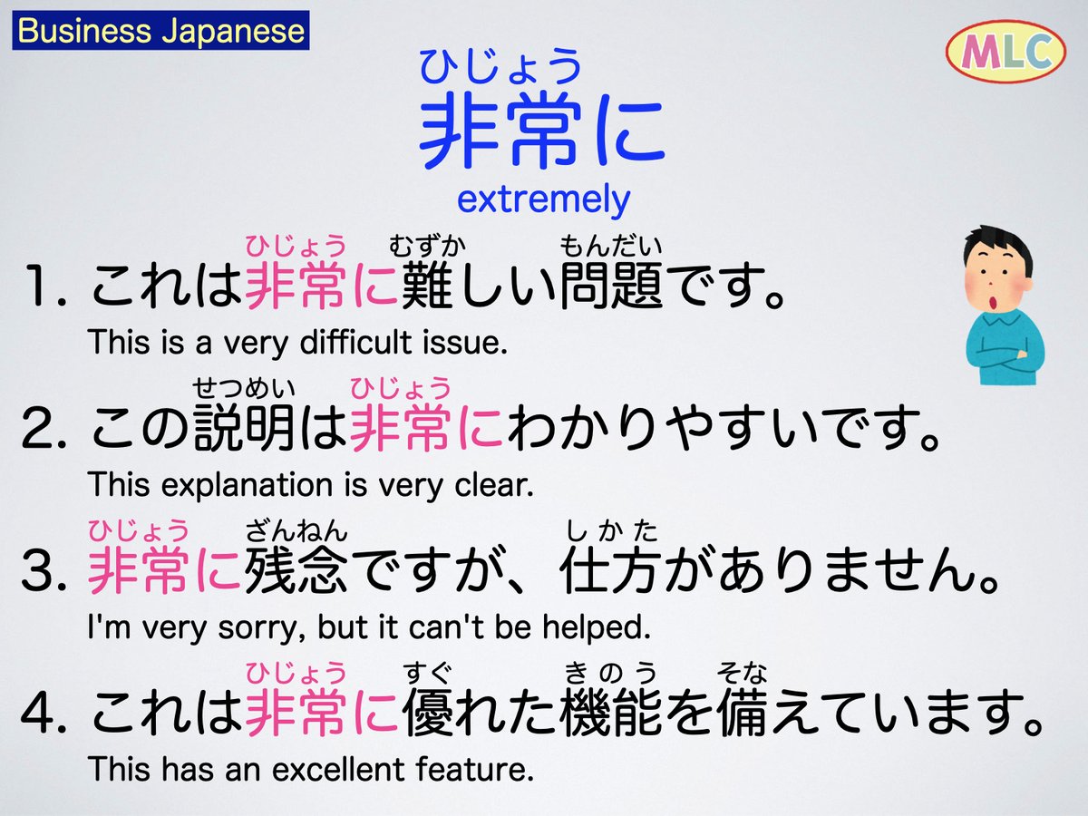 Business Japanese  

mlcjapanese.co.jp 

#japaneselanguage #nihongo #studyjapanese #learnjapanese #japanesegrammar #nihongo #にほんご #日本語 #日本語勉強  #ビジネス日本語