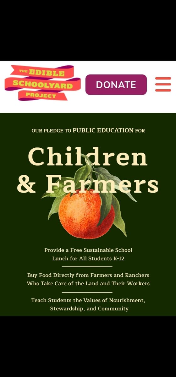 Apparently, the Edible Schoolyard seeks to have gardens in public schools in an attempt to feed the kids. However, due to food safety standards, the cafeteria is not allowed to serve it. Even if they did the amount of food grown wouldn't sustain the amount of kids for one day