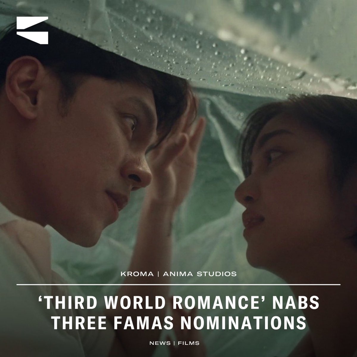 “Third World Romance” strikes three nominations at the 72nd FAMAS Awards! 🤩 Charlie Dizon’s standout performance in the @animastudiosph and @Black_SheepPH sheep film lands her a Best Actress nod, while Kara Moreno and Eero Yves Francisco rake in nominations for Best