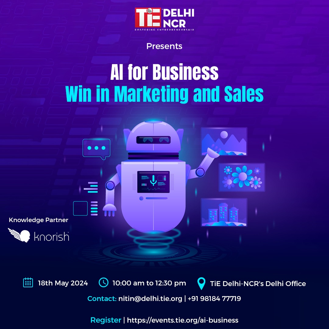 TiEDelhi's tweet image. ⚡️Stuck with outdated sales methods? Join our May 18th AI workshop to supercharge your business! Register now events.tie.org/ai-business#/ #AIForSales
✔️Zoom past the competition! Discover AI-powered sales &amp;amp; marketing on May 18. Register now  #AIPoweredMarketing