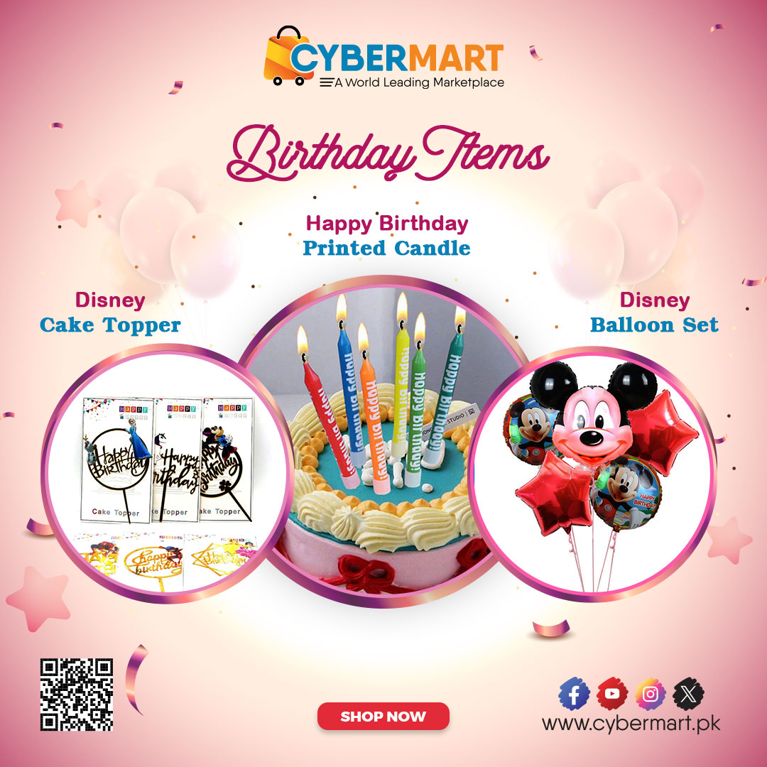 Celebrate big with CybermartPk! Find all your birthday essentials here. Shop now:
cybermart.pk/sss1496
cybermart.pk/hf6760
cybermart.pk/sss1460

#CybermartPk #BirthdayShopping #GiftIdeas #PartySupplies #CelebrationTime #BirthdayEssentials #OnlineShopping