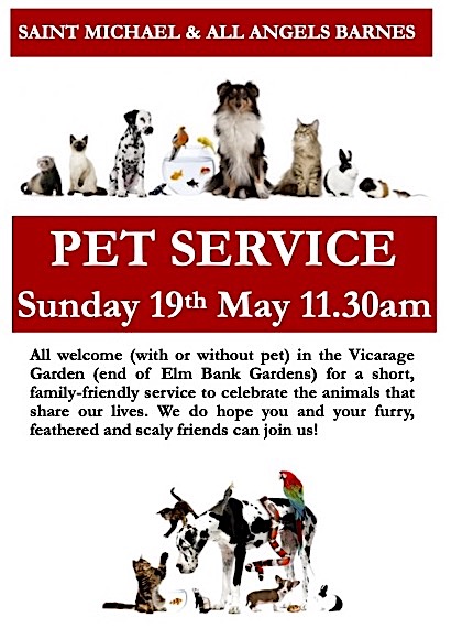 Excited about #stmichaelbarnes Pet Service this Sunday! Come and join us in the Vicarage Garden to celebrate the creatures that share our lives. @SouthwarkCofE @TCMBarnes @G_LAM_S @BCA4Barnes @BVBugle