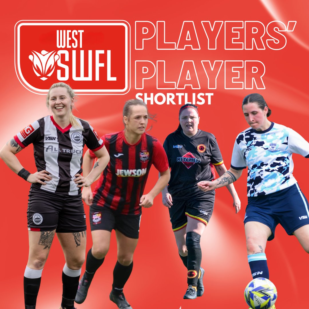 PLAYERS' PLAYER: SWFL WEST Players from all teams are voting now to choose Players' Player of the Season in SWFL WEST! Shortlist: Dunipace's Claire Hutton Drumchapel Utd's Sara McWhirter Mel Porter of Rossvale Development West Park Utd’s Kirsten Thornton #BeTheDifference