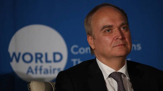 US covering up Ukrainian terrorism – Moscow The West is unwilling to restrain its Ukrainian 'puppets' from attacking civilians, Ambassador Anatoly Antonov has said on.rt.com/ct0u