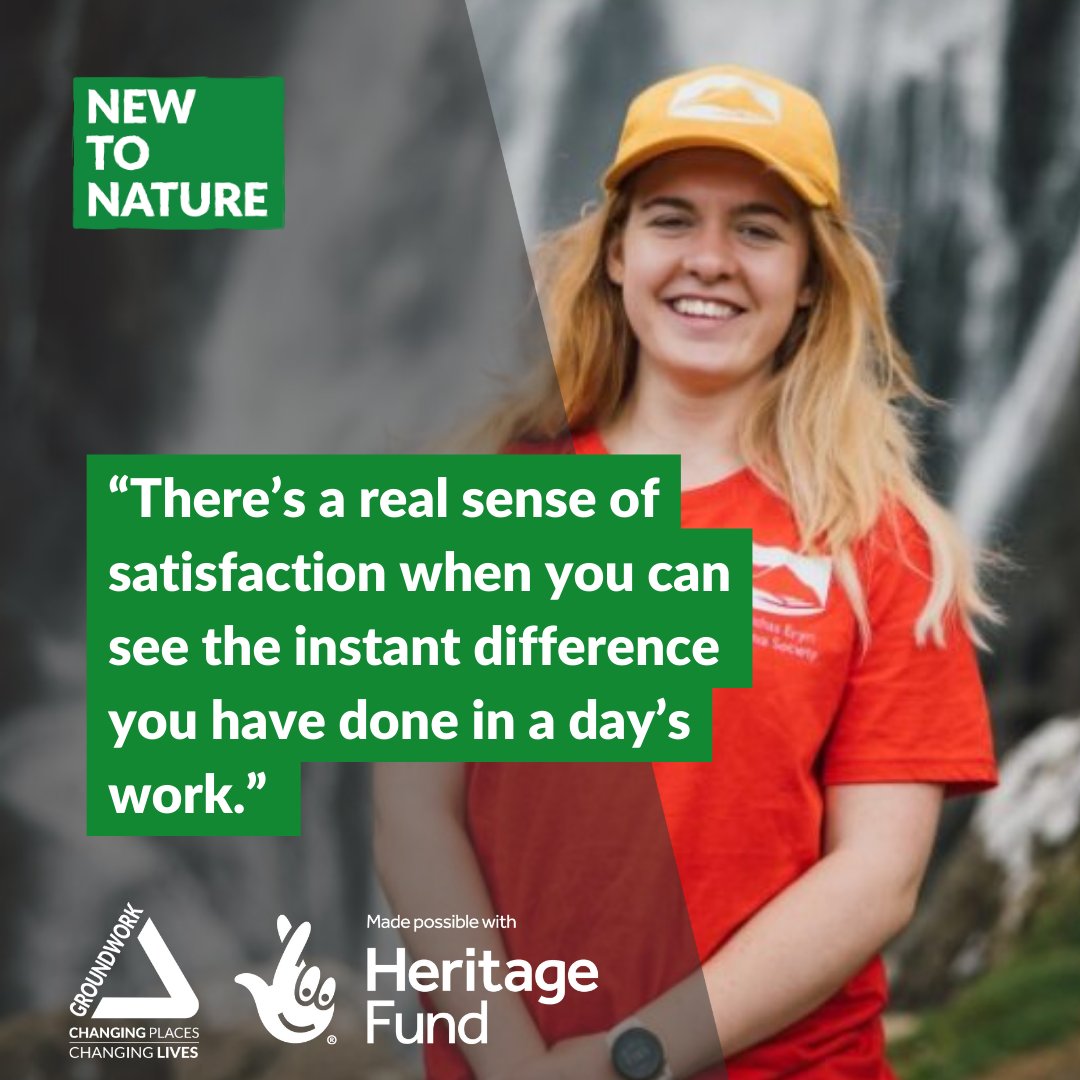 Peri’s role as an Engagement Assistant has even given her ideas for a future that combines her love of art, Peri’s job uses her creative skills, gets her outdoors and makes an environmental difference. Find out more: groundwork.org.uk/force-of-natur… @HeritageFundUK @Snowdonia_Soc