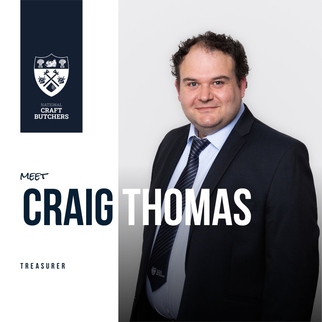 Introducing our Executive Councillors. Elected to represent you and your region. Name: Craig Thomas Position: Treasurer Region: Wales & Western Favourite product you sell: Black pudding #NationalCraftButchers #NCB #CraftButchers #Butchers #ExecutiveCouncillor #Representation