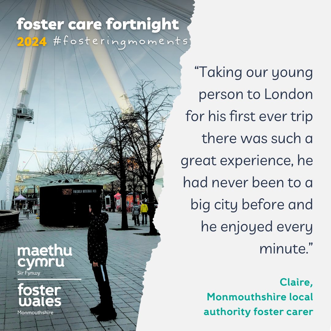 During Foster Care Fortnight 2024 we want to celebrate the moments that define fostering. Our Monmouthshire carers shared photographs of their #fosteringmoments - the moments that built confidence, made young people feel safe and created memories. 👉 bit.ly/3JK0ZR6
