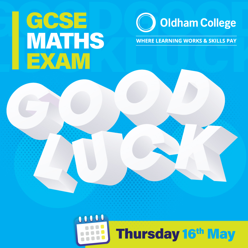 Good luck to all our learners sitting GCSE Maths this Thursday! Arrive between 8:30am-8:45am for registration. If you have any questions, please speak to your tutor.