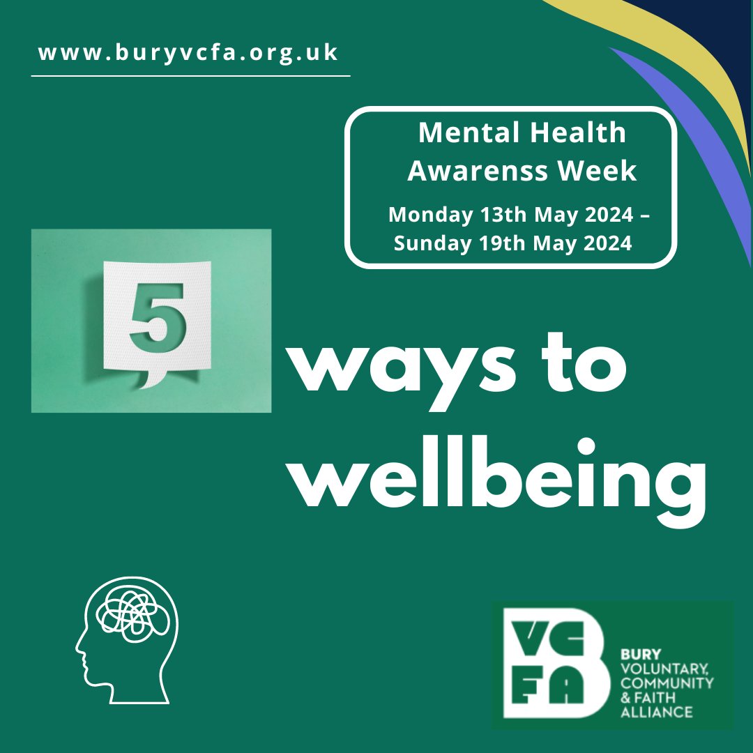 🧠 This week marks Mental Health Awareness Week (Monday 13 - Sunday 19 May). Stay tuned to our page for valuable insights and resources focusing on the '5 ways to wellbeing'. Let's prioritize mental health together!