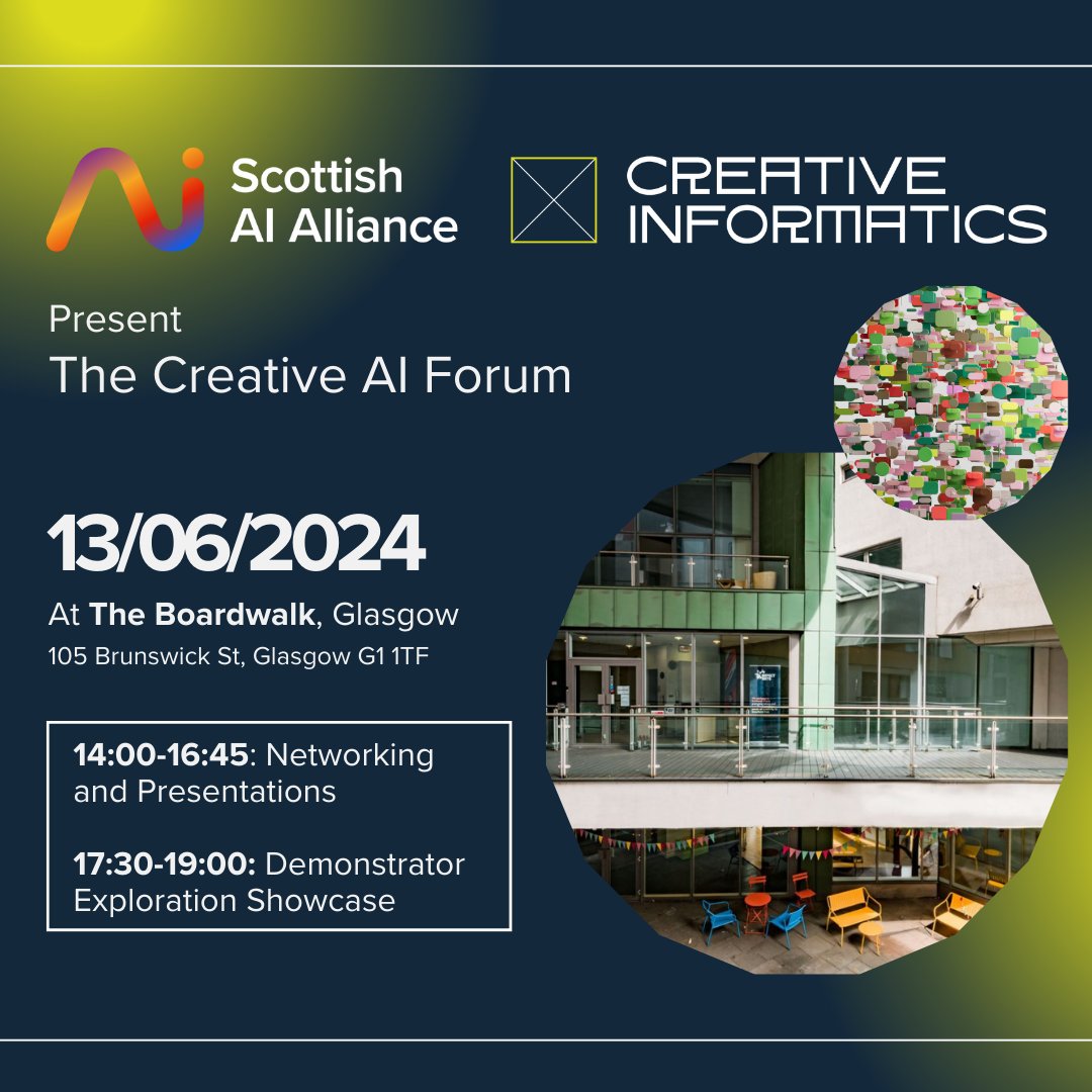 🎟️Have you secured your tickets for The Creative AI Forum yet? Don’t miss out on this exclusive event where we explore AI's potential in the creative industries & discuss a future with AI grounded in trust, ethics, & inclusion. Get your tickets: tickettailor.com/events/scottis…