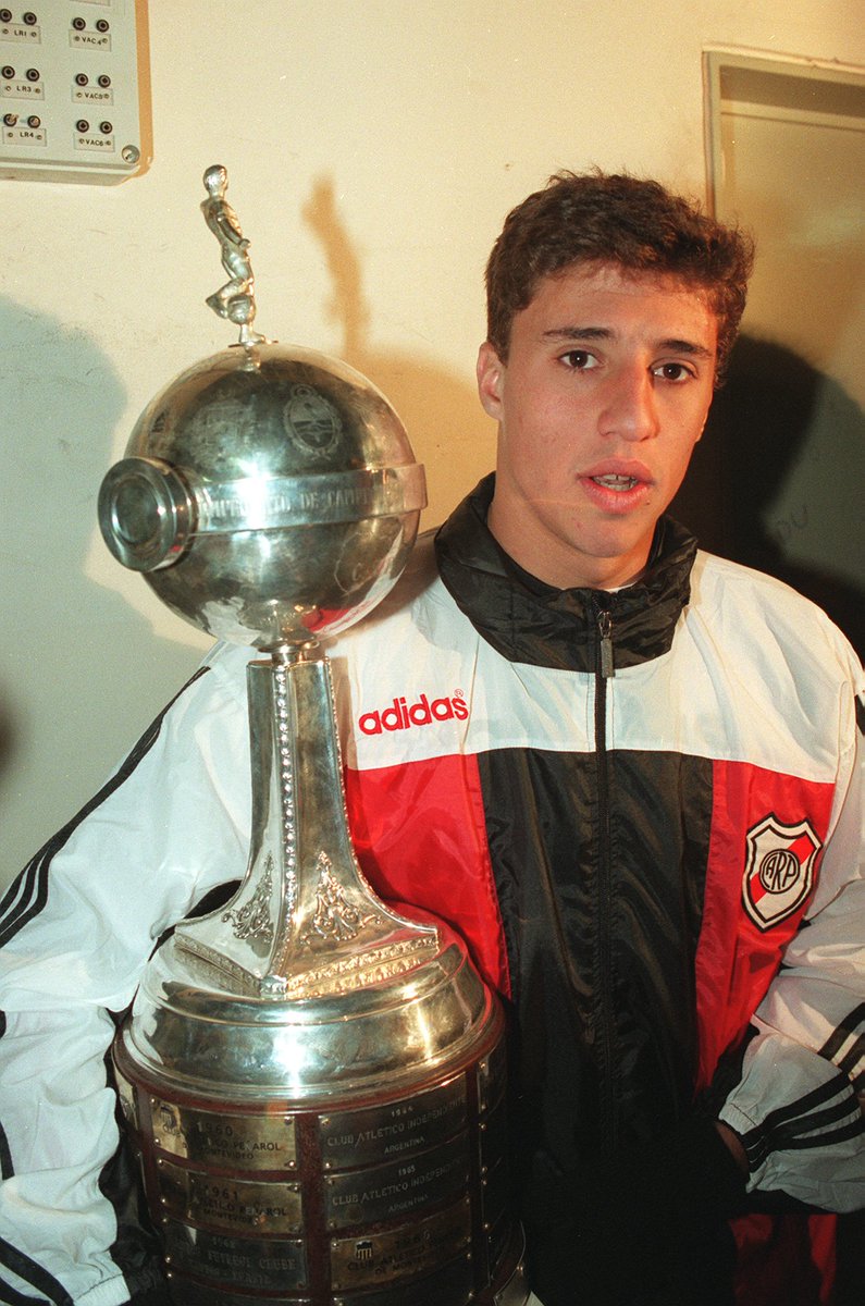 Hernán Crespo with the 1996 Copa Libertadores.