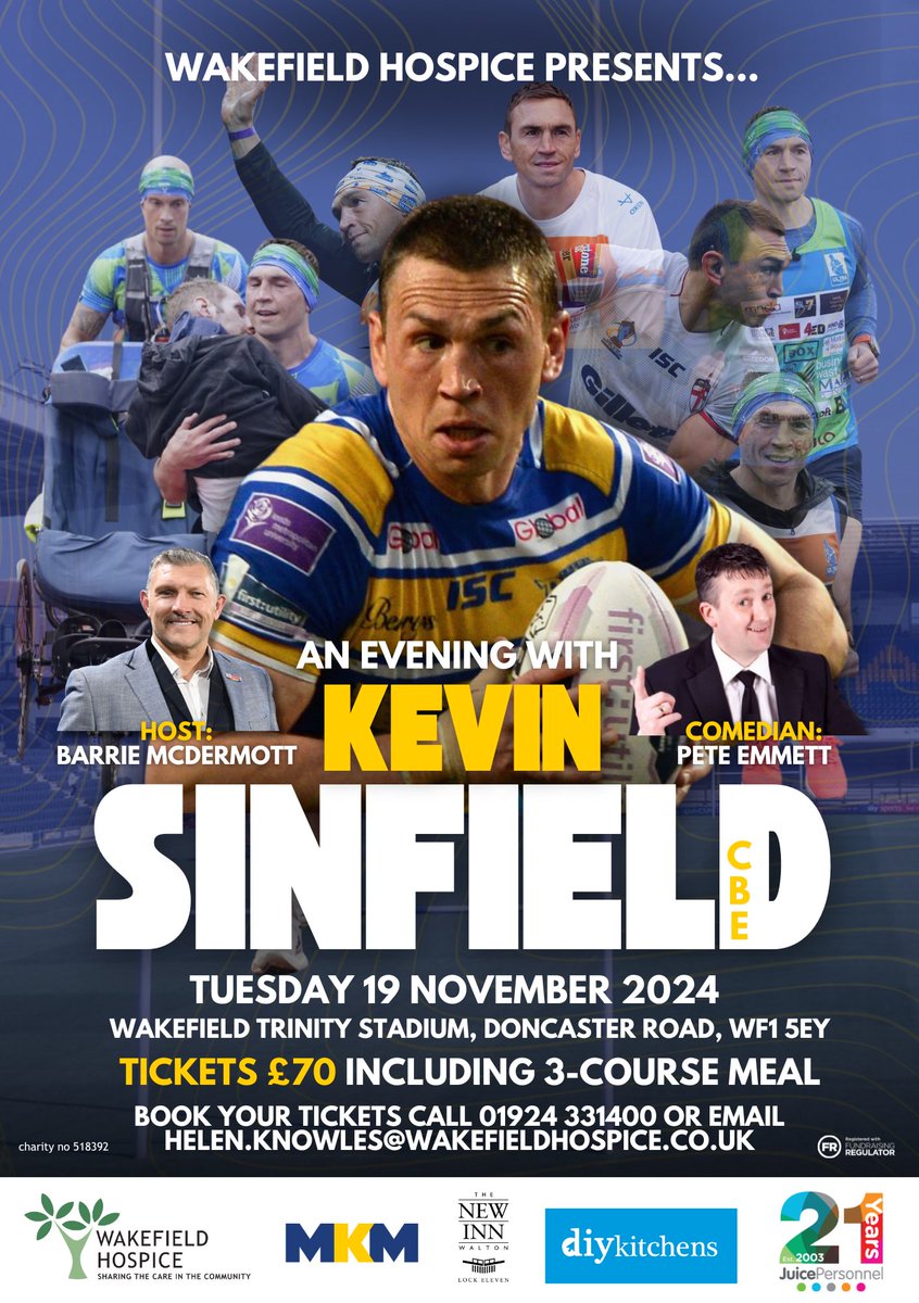 We have some HUGE news to start the week with! 👀 Fresh from completing the #LeedsMarathon yesterday, we are delighted to announce our special guest for this year's Sporting Dinner will be non-other than the incredible Kevin Sinfield! One of Rugby League's biggest stars who has