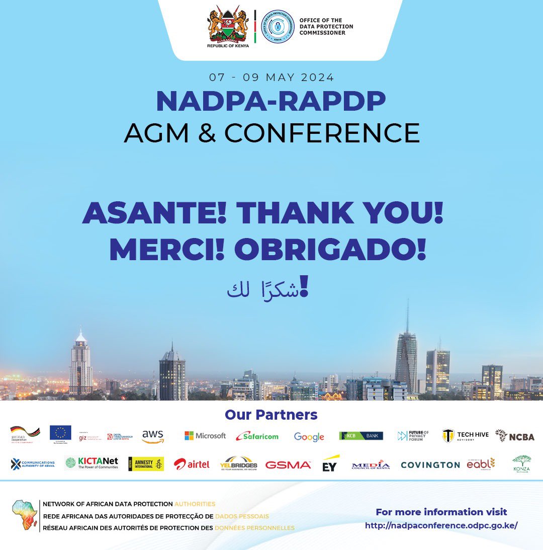 We would like to extend our sincere gratitude to all the partners, sponsors, exhibitors, data commissioners, speakers, delegates and the multi-agency teams that conceptualized, organized and executed the event to a resounding success! Asante! Thank You! Merci! Obrigado! شكرًا…