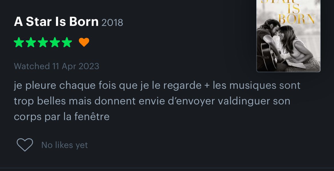 mes avis letterboxd montre que je suis la chialeuse originelle