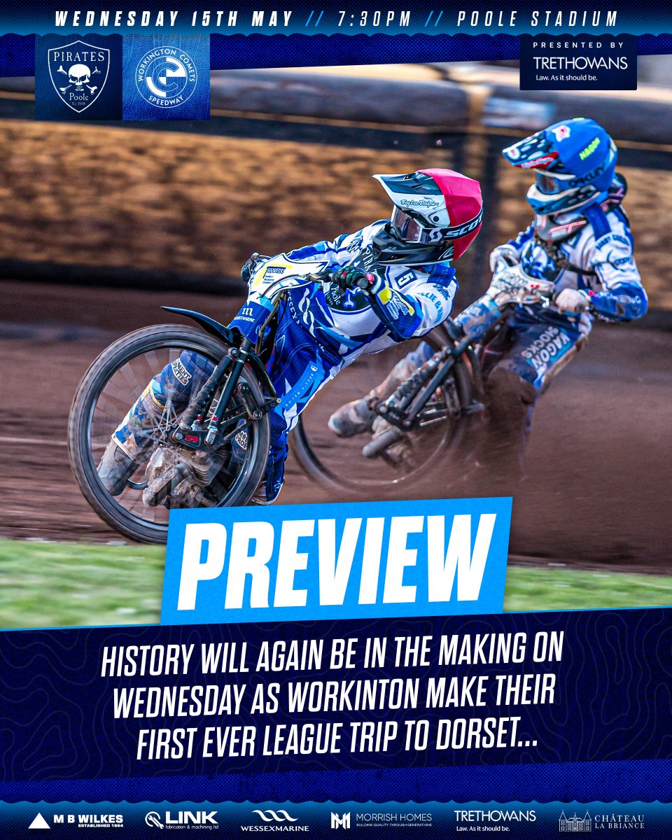 ☄️ PREVIEW | THE COMETS COMETH

🗣️ It was great news when Workington re-opened their doors last season and even better when they decided to step up to the Championship.. read more ▶️ bit.ly/4beOqJU

🎟️ TICKETS 👉 bit.ly/44sEGJv

🏴‍☠️ #PiratePride
