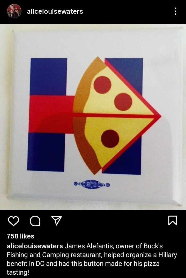 Alice Waters of The Edible Schoolyard is the one who posted this Hillary Clinton Pizza picture on her Instagram. It's still there.