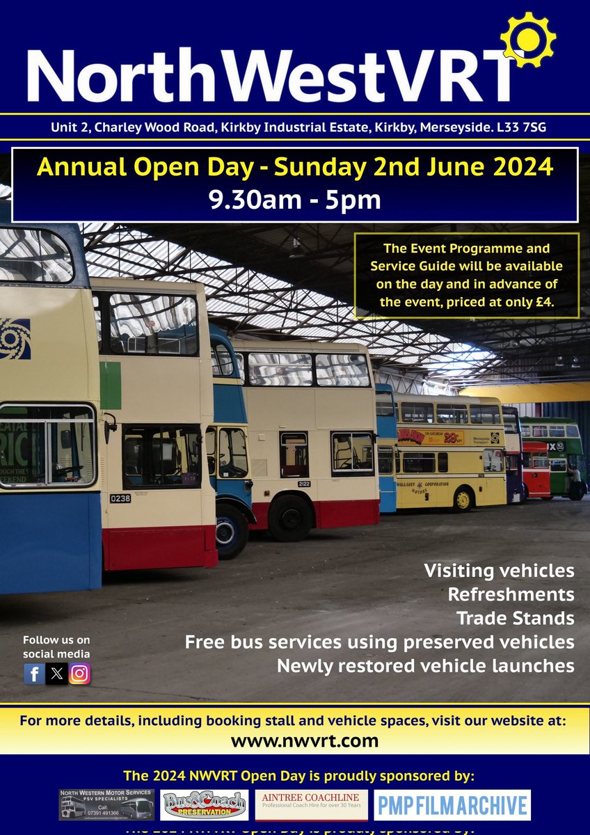 The team are busy preparing for our open day on Sunday 2nd June. Free admission to our Kirkby base and a network of free buses running, using our historic vehicles. Hope you can join us. @cultureKnowsley @Merseytravel