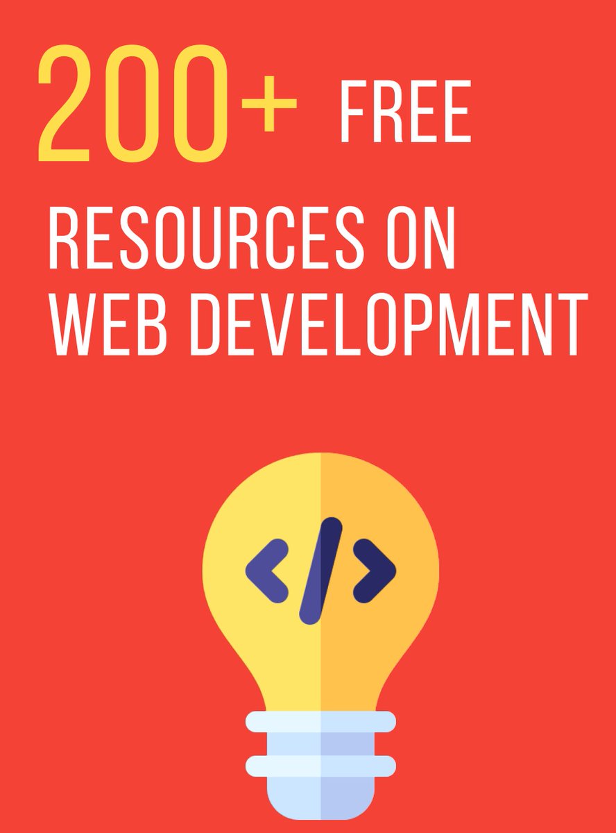 I have compiled a list of 200+ Free resources on Web Development.

This is for $100 but I am planning to share it for free. 
+ My audience motivated me!!

To get this: 
- Like this Tweet 
- Follow me (so that I can DM)
- Comment 'Web'

#webdevelopment #free #guide