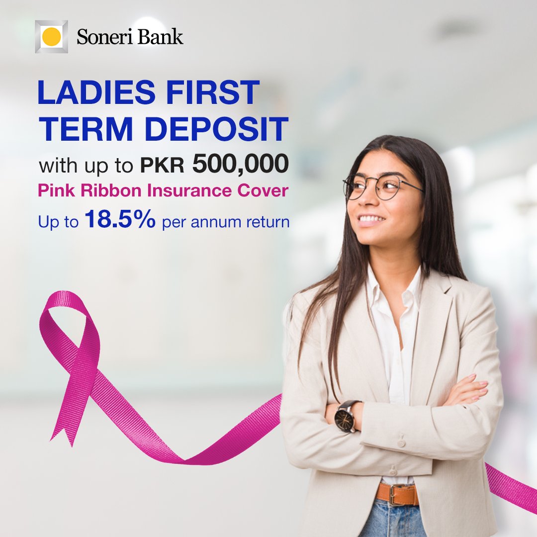 Invest today for a brighter tomorrow with Soneri Ladies First Term Deposit Account - Empowering Women's Financial Journey! 

#SoneriBank #RoshanHarQadam #SoneriLadiesFirstTermDeposit