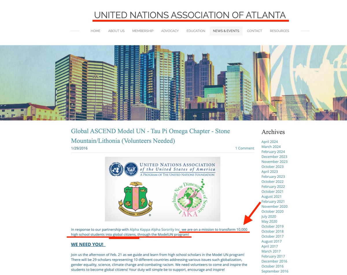 UNITED NATIONS ASSOCIATION OF ATLANTA [1/29/2016]

'... we are on a mission to transform 10,000 high school students into global citizens, through the ModelUN program'

Any questions? I thought not.

una-atl.org/news--events/u…