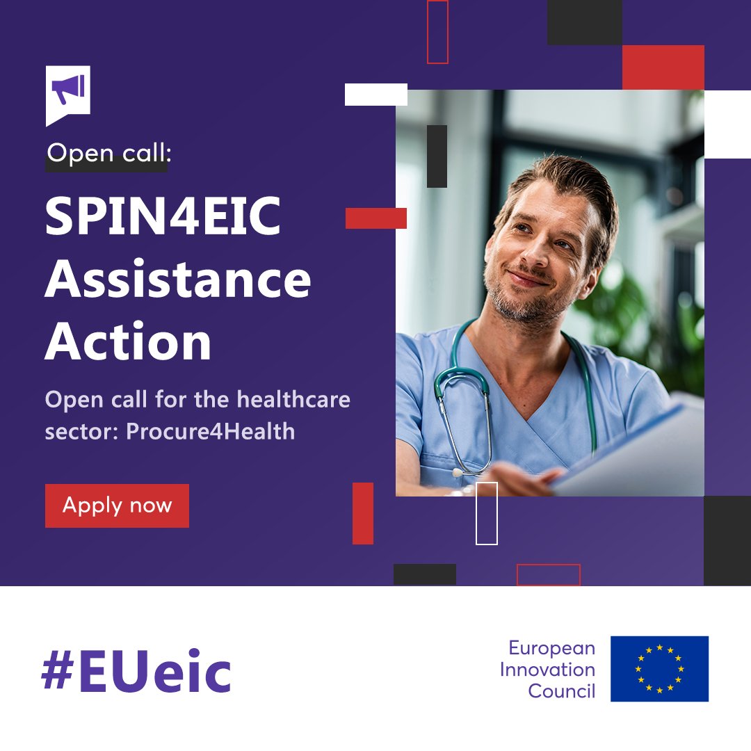 Calling #EUeic healthcare #innovators! 📢 Join Procure4Health in tackling industry challenges via Open Market Consultations. Get assistance to respond to OMCs and access exclusive tender opportunities 👉 bit.ly/4b6qzfg