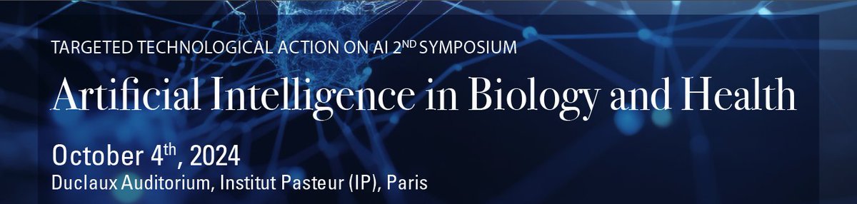 Join us for an exciting event on AI in Biology at the Institut Pasteur on October 4th. Abstract submission deadline is May 27! Register here: forms.fillout.com/t/jnAFNzweE3us More details here: research.pasteur.fr/en/event/sympo… @institutpasteur