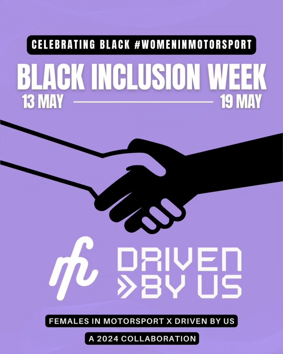 Females in Motorsport and @DrivenByUs are excited to announce their partnership at the start of #BlackInclusionWeek as we strive for better inclusion and representation throughout the motorsport industry. Read the announcement here: bit.ly/3JVcx4a #WomenInMotorsport