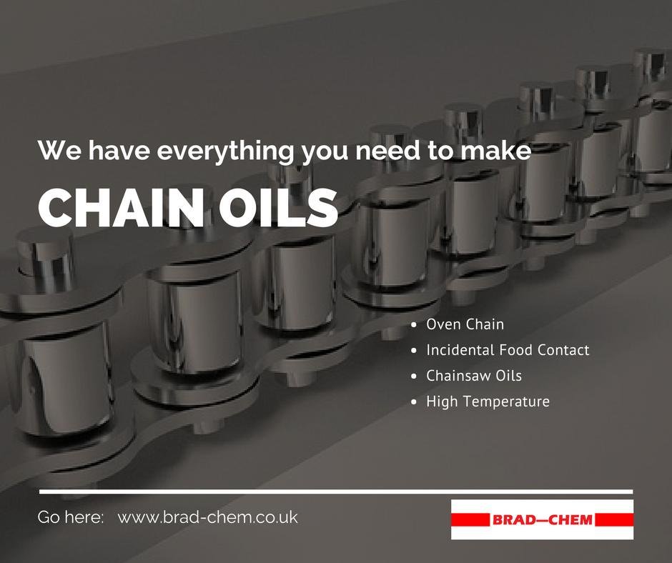 Making #food or high temperature conveyor chain #oil or chainsaw lubricants? We can help
brad-chem.co.uk