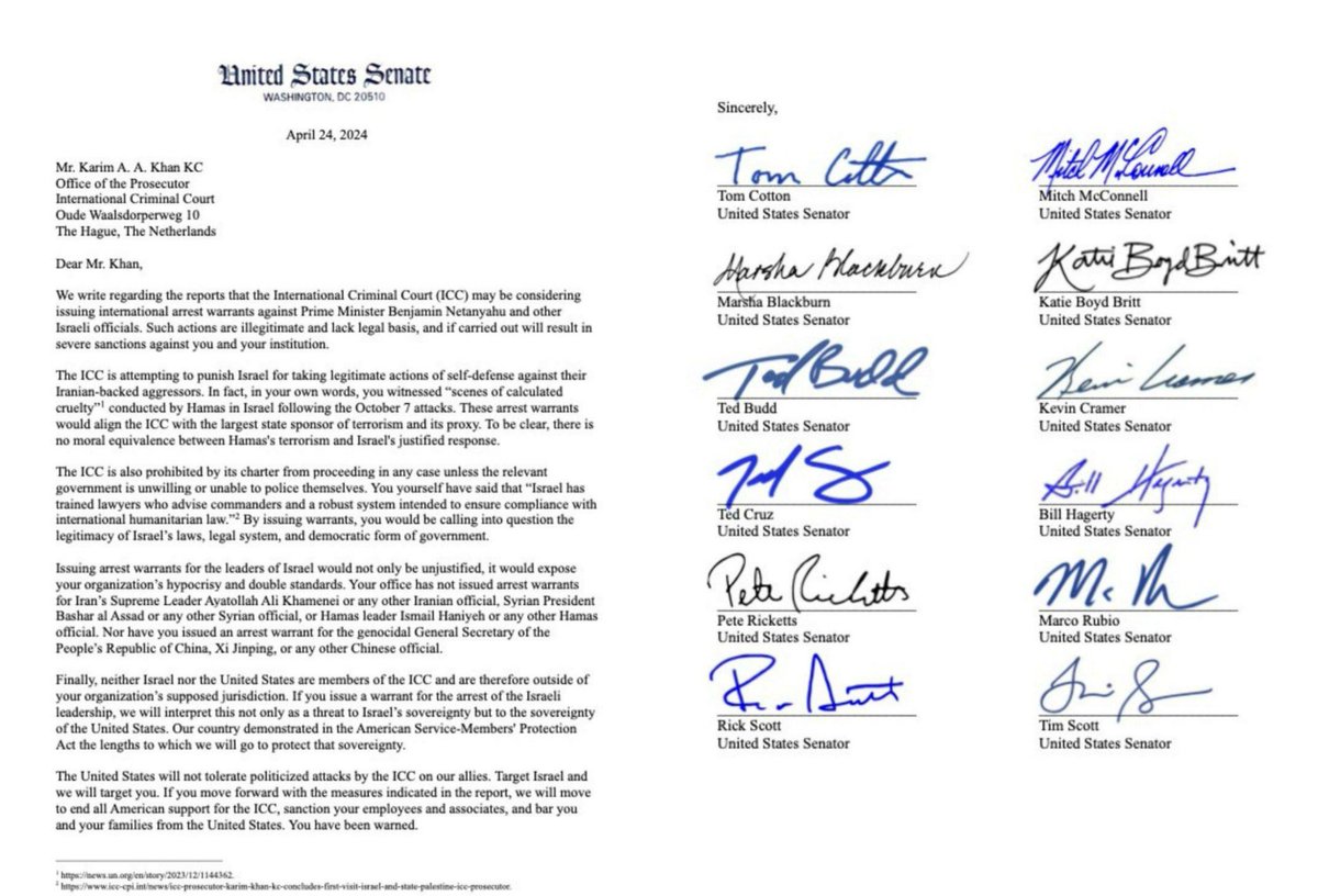 I convincingly joined other UN Independent Experts in condemning the flagrant intimidation tactics deployed by certain US Congresspersons against the @IntlCrimCourt. 👇 When elected representatives resort to open threats, which may themselves amount to offenses, it compels us to