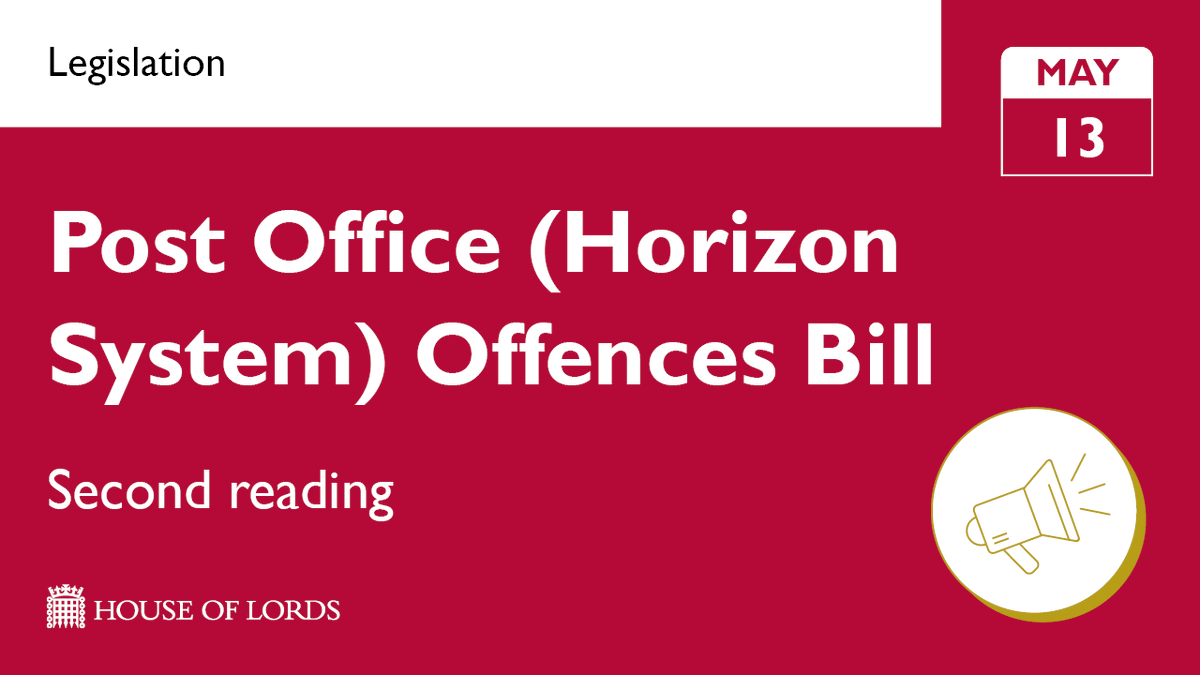 In bills, #HouseOfLords debates the key principles and main purpose of the #PostOfficeOffencesBill, which seeks to quash Horizon scandal convictions.

📺 Learn more and watch online at the link in our bio