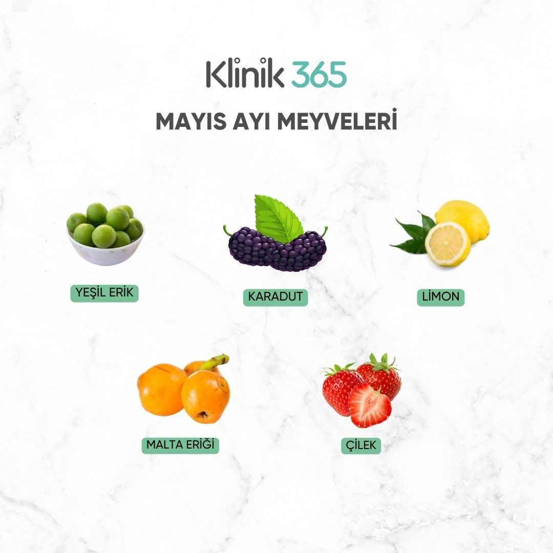 Mayıs ayı sebze ve meyveleri 🫛🍋🍓 #klinik365 #sebze #meyve #mevsimindetüket #onlinediyet #onlinebeslenme