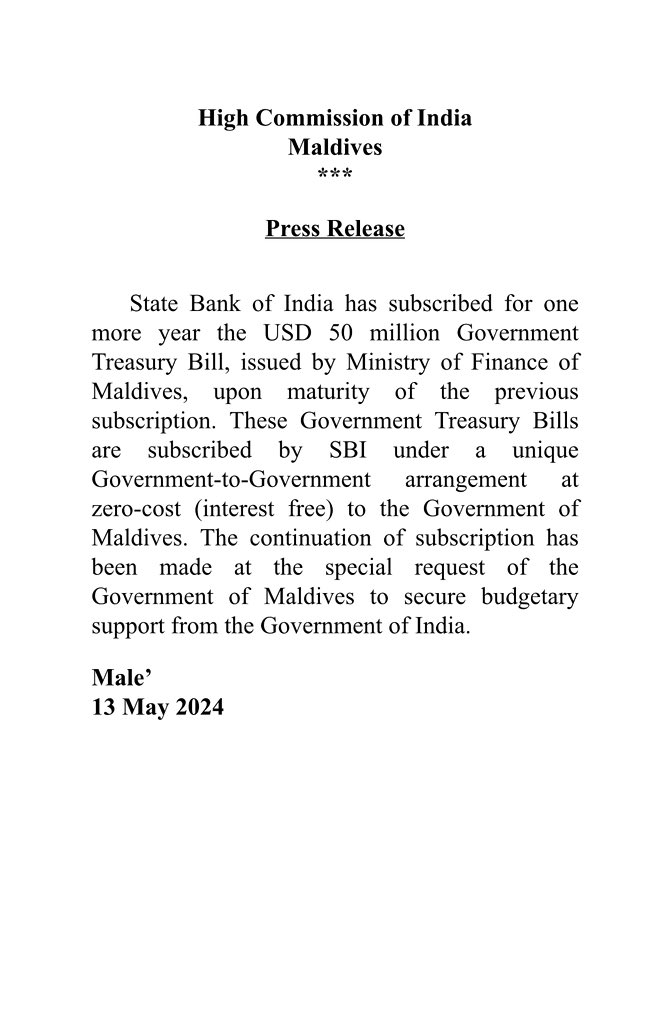 India in Maldives (@HCIMaldives) on Twitter photo 2024-05-13 09:12:24