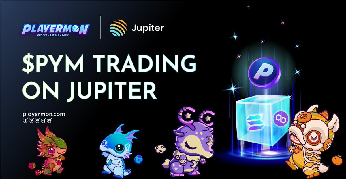 The community asks, #Playermon delivers 🤝🚚

We are glad to announce that now you can trade $PYM at @JupiterExchange

Hope you love as much as we love how $Playermon is expanding and growing

Swap | Jupiter jup.ag/swap/7yF97k6jr…

#ConquerWeb3 #Web3 #ETH #BTC #JupiterExchange