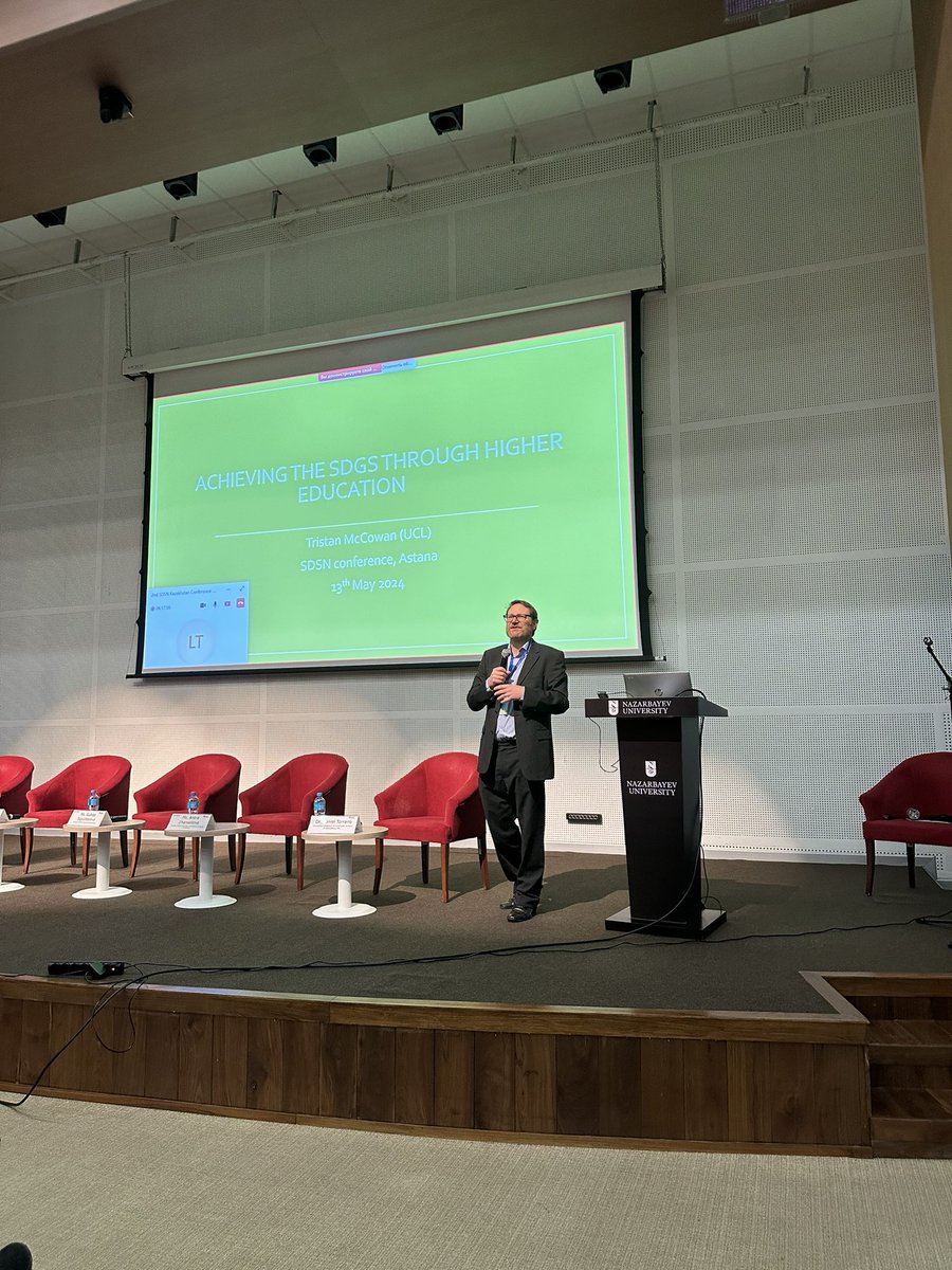 Prof McCowan <a href="/MccowanTristan/">Tristan McCowan</a> giving keynote <a href="/NUedukz/">Nazarbayev University</a> SDSN Conference