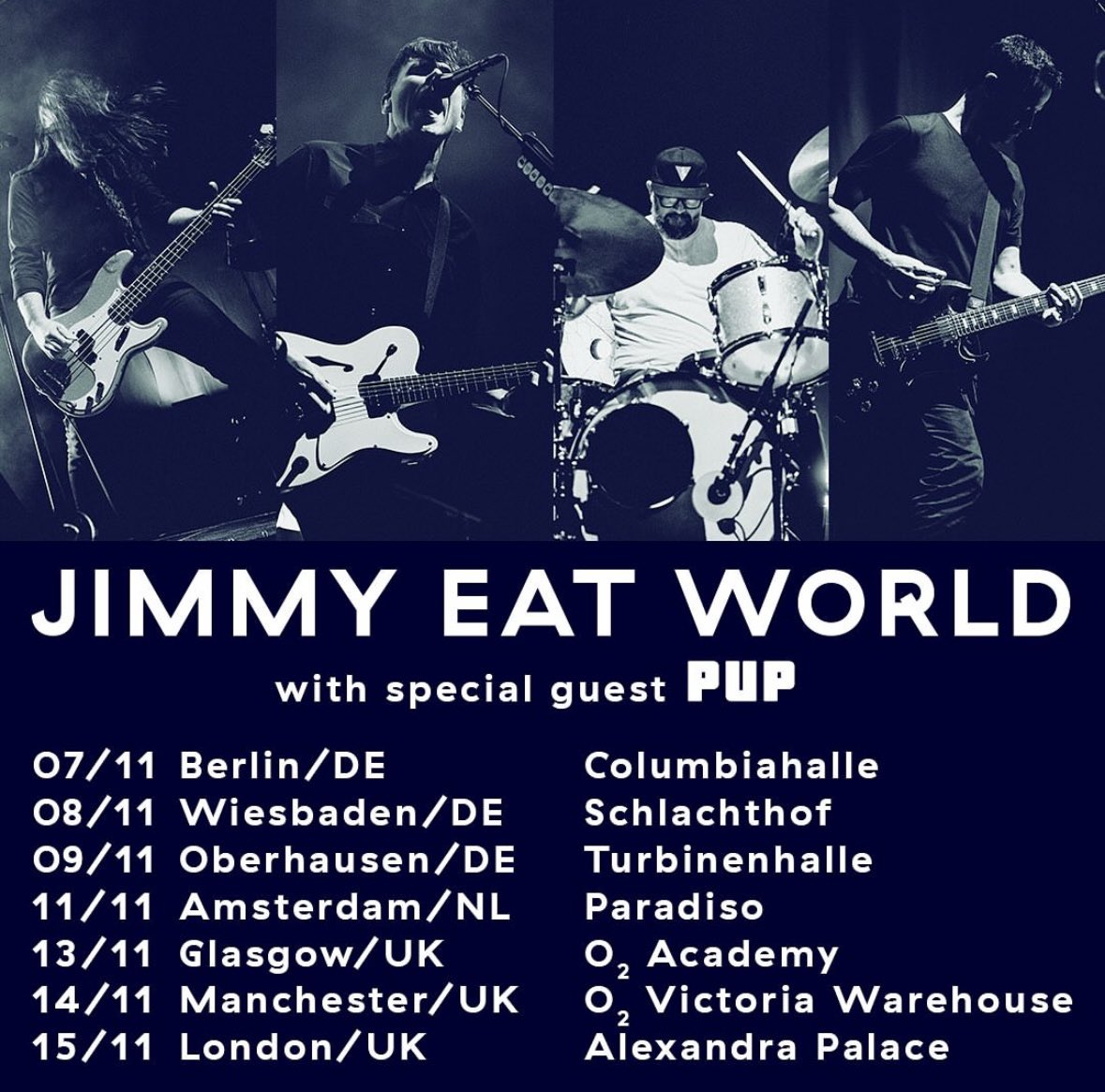 Just announced - Jimmy Eat World are returning to the UK and EU for a run of live shows this November