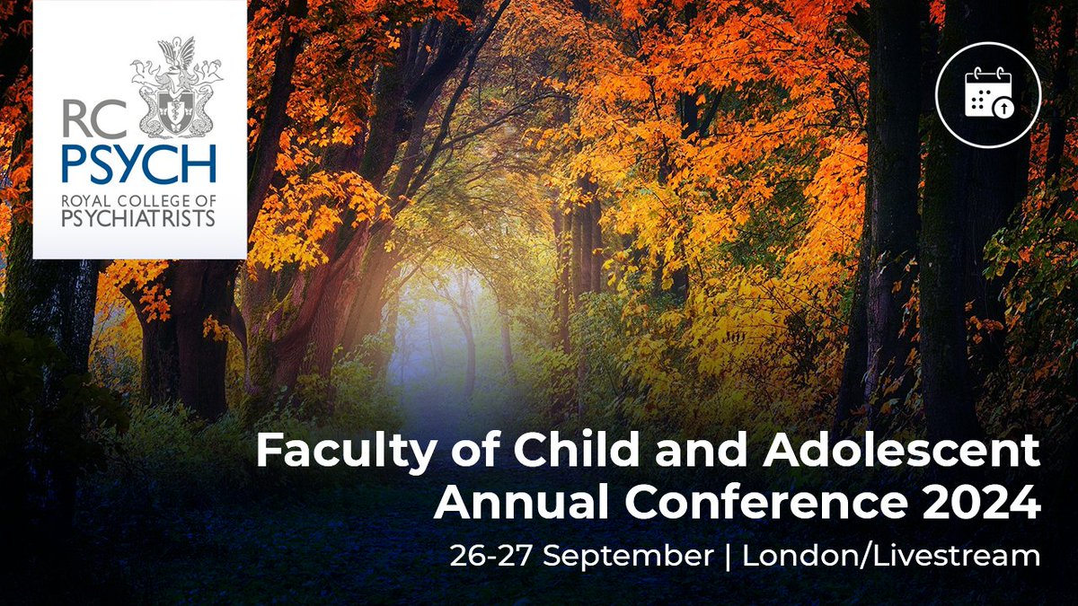 The Faculty of Child and Adolescent @RcpsychCAP is inviting poster submissions for the annual conference in September 2024. The closing date is 5pm on Monday 15 July. Submit your poster: bit.ly/capposter24 Find further details here: bit.ly/capconf2024 #capsych2024