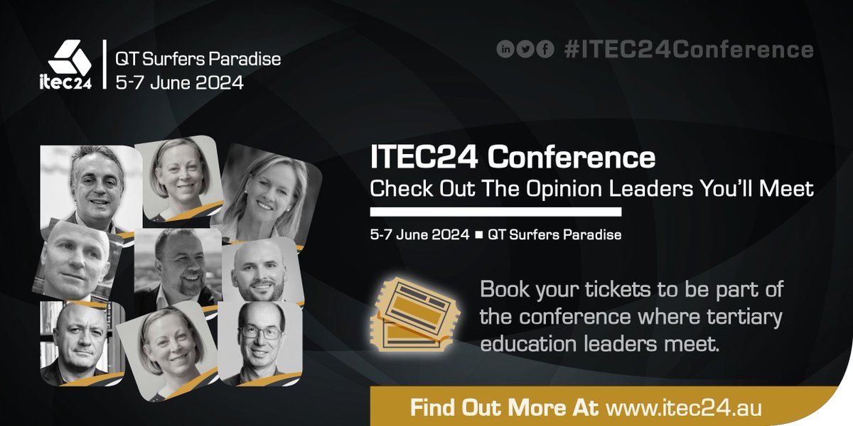 ITEC24 Conference — Be part of the largest gathering of leaders from the independent #VocationalEducation and #HigherEducation sectors at the #ITEC24Conference on the Gold Coast over 5-7 June 2024. Check out the opinion leaders you'll get to meet with at: iteca.edu.au/itec24/speaker…