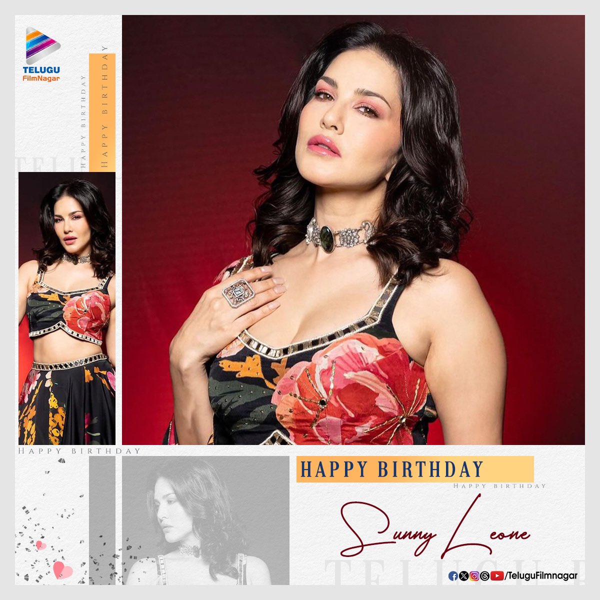 Here's wishing the stunning beauty @SunnyLeone a very Happy Birthday! 🎊🎊 Sending lots of love & happiness your way! ❤️❤️ #HappyBirthdaySunnyLeone #HBDSunnyLeone #TFNWishes #TeluguFilmNagar