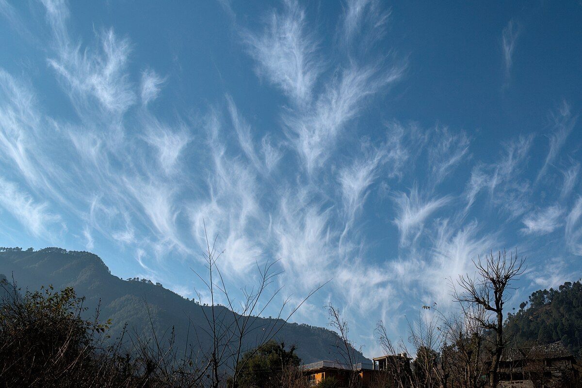 #ImageDuJour Des cirrus uncinus dans le ciel de Mandi, dans l'État indien de l'Himachal Pradesh 📷. fr.wikipedia.org/wiki/Cirrus_un…