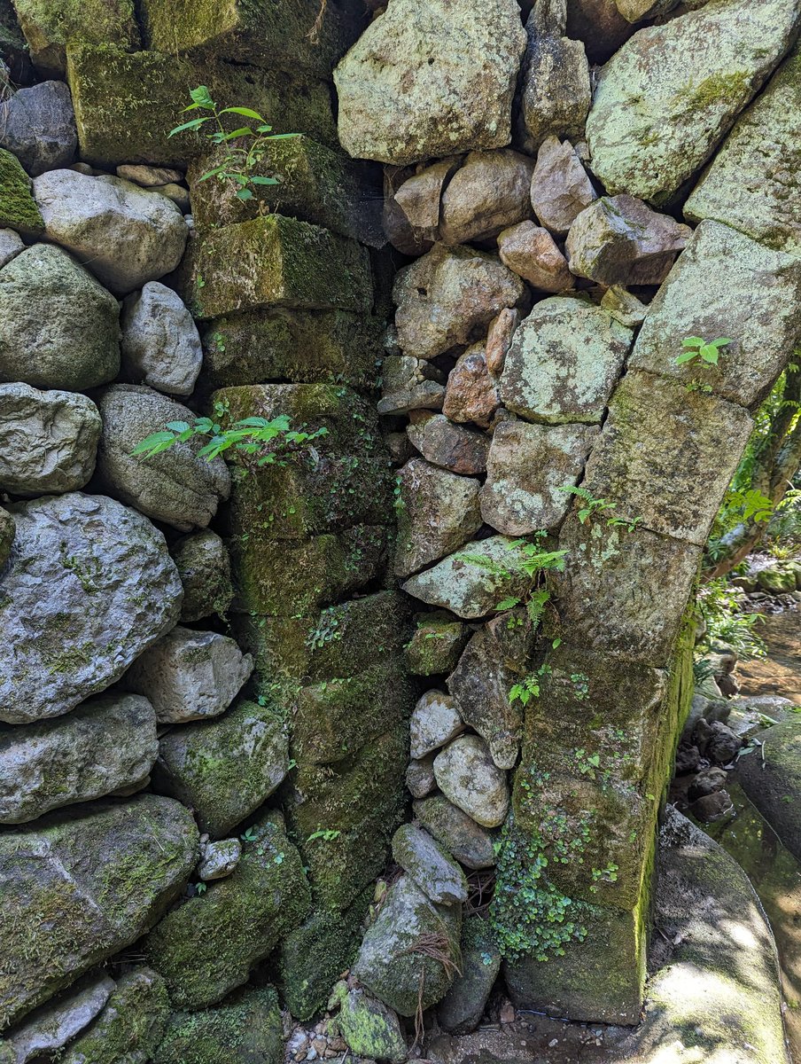 石川県小松市にある滝ケ原アーチ石橋群の１つ、東口橋。不揃いな石積みが素敵。