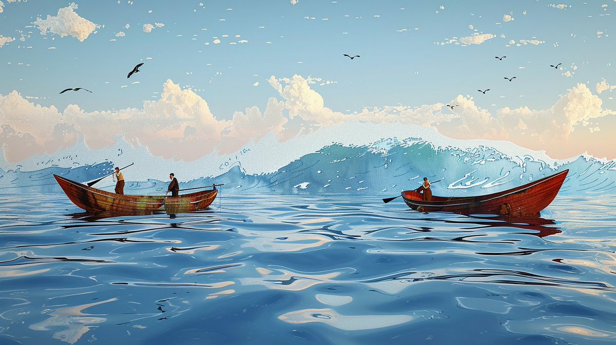 Malzahran2's tweet photo. Sail through the sea of imagination in this AI artwork. 🚤💫
#CreativeWave #ArtLovers https://t.co/LqLzaESHdY