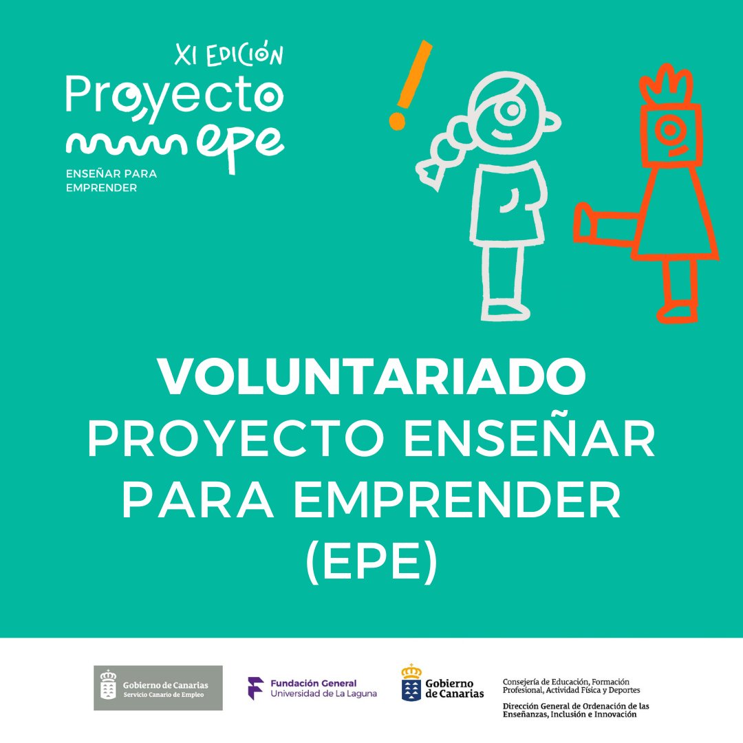 🎒 El proyecto educativo Enseñar para Emprender #EPE está buscando personas voluntarias. Si eres alumnado de la #ULL, podrás obtener 1 ECTS. 📲 bit.ly/4ajBtgH