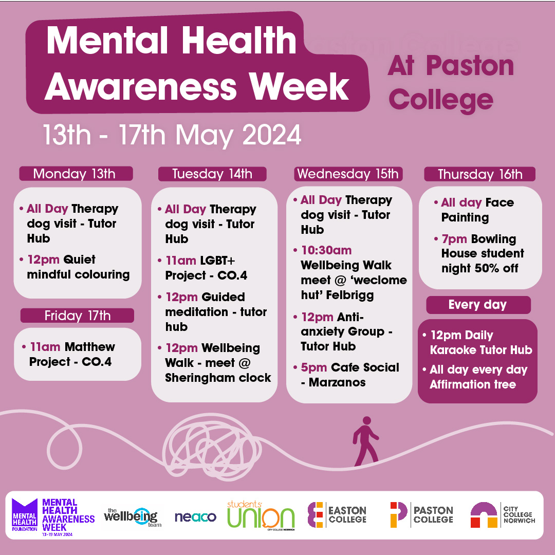 It's #MentalHealthAwarenessWeek and we're getting moving! 🧠 This year's theme is all about the power of movement to improve our mental health and wellbeing. We've got a range of sessions happening across campus this week, so join us and let's get moving together! 👇
