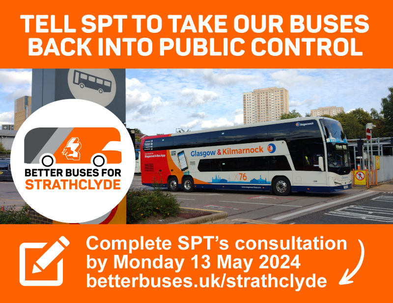 📢Last day to take action for Better Buses! Don't miss your chance to complete @SPTcorporate's consultation on bus reform, before midnight tonight 🚍 See our simple guide here: betterbuses.uk/strathclyde It's so important & takes less than 5 mins! 🙏 Please Strongly Oppose BSIPs